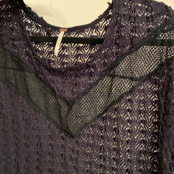 Sexy sheer knit free people long sleeve top - Picture 4 of 5